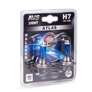 к-т ламп! (H7) 55W 12V ATLAS 5000K блистер 2шт.\ A78570S AVS