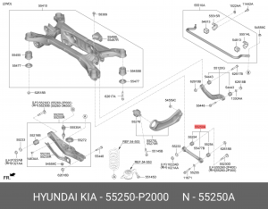 Рычаг подвески HYUNDAI Santa Fe (21-) KIA Sorento (21-) задней поперечный левый/ 55250P2000 HYUNDAI KIA