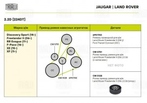 Ролик привод. ремня Land Rover Freelander II (06-) 2.2d (опор.) (CM 5128) CM 5128 TRIALLI