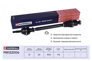 Привод в сборе правый без ABS Renault Clio II 98-  Kangoo I 97-  Symbol I 99- M8 M8122006 MARSHALL
