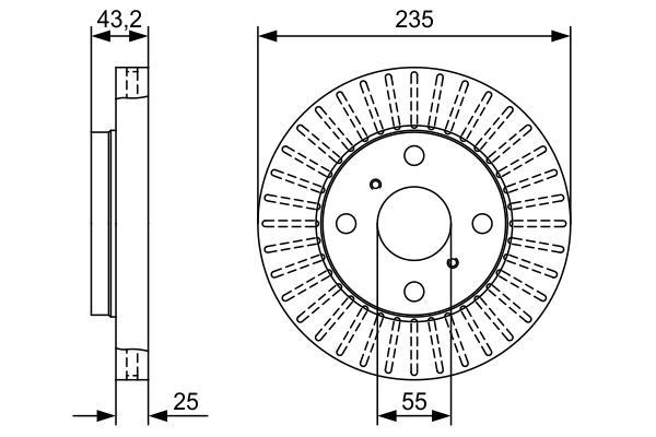 0 986 479 W10 диск тормозной передний!\ Toyota Probox 1.3/1.5i 02-14 0986479W10 BOSCH