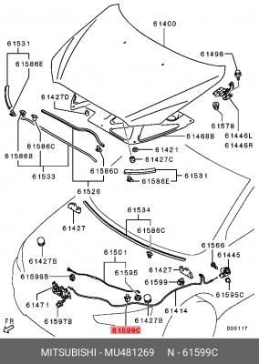 ФИКСАТОР ЗАМКА КАПОТА MU481269 MU481269 MITSUBISHI