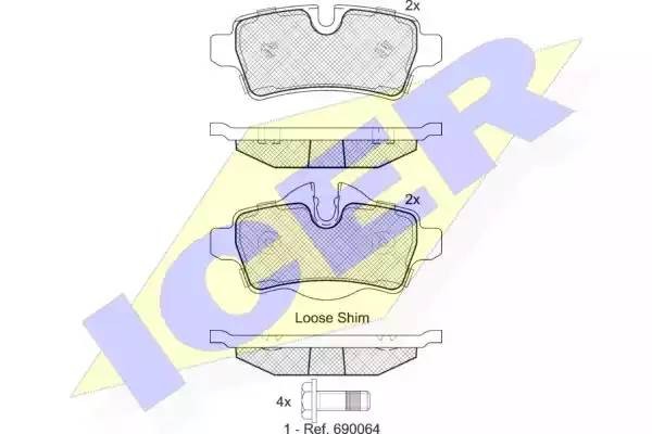 181812 колодки дисковые задние!\ BMW Mini Cooper 1.3-1.6i/1.6D 06> 181812 ICER