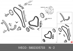 Цепь ГРМ IVECO Daily привода распредвала комплект OE 5802335733 IVECO