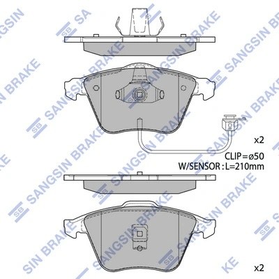 Колодки тормозные AUDI A6,Allroad (00-) передние (4шт.) SANGSIN SP1705 SANGSIN