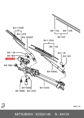 Мотор стеклоочистителя 8250A146 Mitsubishi 8250A146 MITSUBISHI