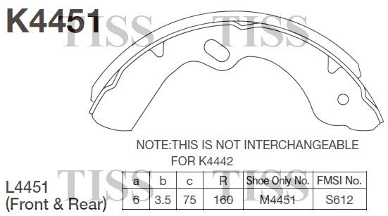 Колодки тормозные барабанные K4451 K4451 MK KASHIYAMA