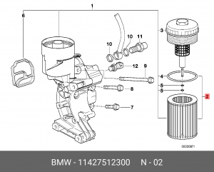 Фильтр масляный BMW 3 (E36,E46),5 (E39,E60),7 (E38,E65),X3,X5 (E53) (2.0-3.0) OE 11 42 7 512 300 BMW