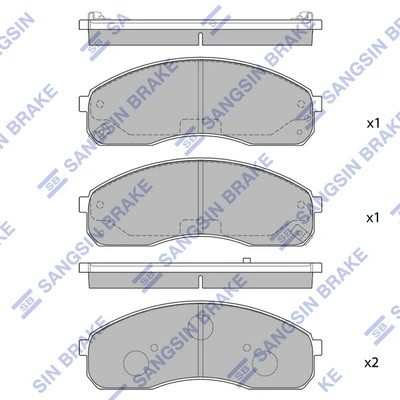 Колодки тормозные дисковые Kia Carnival 2.5/3.5/2.9CRDi/Sedona 2.5/2.9HPDi 00 SP SP1116 SANGSIN