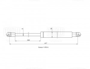Упор газовый (амортизатор) Opel Mokka (13-) (крышки багажника) (GS 2117) GS2117 TRIALLI