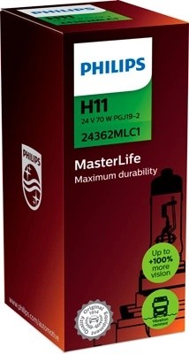 Лампа 24V H11 70W PGJ19-2 Master Life PHILIPS 24362MLC1 PHILIPS