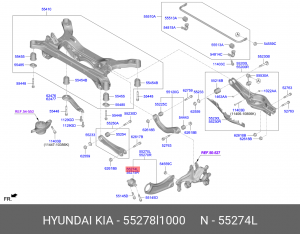 Сайлентблок HYUNDAI Sonata (19-) рычага заднего продольного левый OE 55278L1000 HYUNDAI KIA