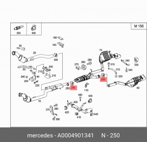 хомут трубы глушителя!\ MB Sprinter, VW Crafter A0004901341 MERCEDES BENZ
