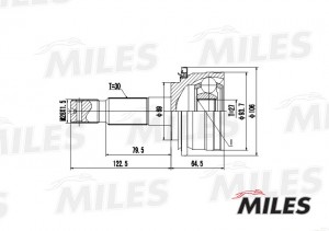 ШРУС наружный TOYOTA HIACE/4RUNNER 2.7/3.0D 95-00 (GKN 305455) GA20484 GA20484 MILES