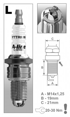 Свеча зажигания AUDI, Chrysler, VW A-LINE 21 (1 шт. LR17TCY-1 BRISK