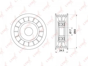 Ролик приводного ремня FORD Focus 1,Mondeo (1.8/2.0) натяжителя LYNX PB-5164 LYNXAUTO