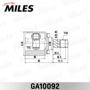 ШРУС внутренний NISSAN Almera 00-06 GA10092 GA10092 MILES