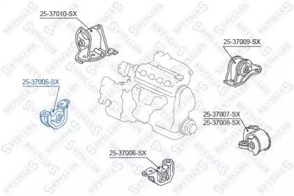 подушка ДВС передняя правая! МКПП\ Honda Civic 1.4-1.6 SOHC 92-00 25-37005-SX STELLOX