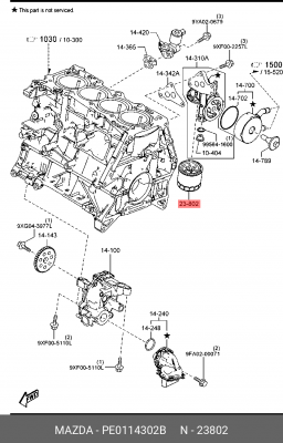 Фильтр масляный MAZDA 3,6,CX-5 OE PE0114302B MAZDA