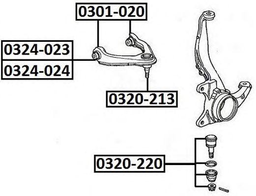 САЙЛЕНБЛОК ПЕРЕДНЕГО ВЕРХНЕГО РЫЧАГА HONDA 301020 0301-020 ASVA