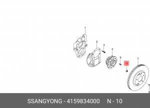 Гайка SSANGYONG Actyon (10-) ступицы OE 4159834000 SSANG YONG