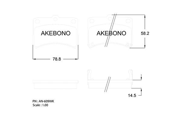 Тормозные колодки дисковые TOYOTA PIXIS VAN AN-609WK AN609WK AKEBONO