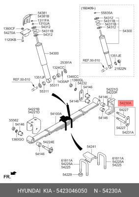 Серьга HYUNDAI County рессоры передней/задней OE 5423046050 HYUNDAI KIA