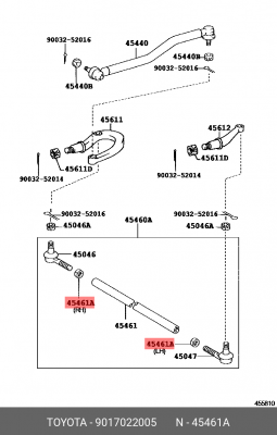 гайка! рулевой трапеции \ Toyota Land Cruiser 90170-22005 TOYOTA