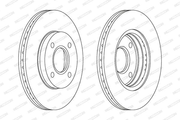 ДИСК ТОРМОЗНОЙ ПЕРЕД FORD FIESTA FUSION 02- FOCUS 98- MAZDA DDF1072 FERODO