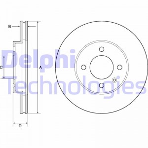 BG2455 диск тормозной передний!\ VW Golf/Passat/Vento 1.4-1.9TDi 85> BG2455 DELPHI