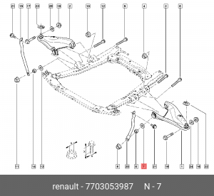 Шайба RENAULT рычага подвески передней OE 7703053987 RENAULT