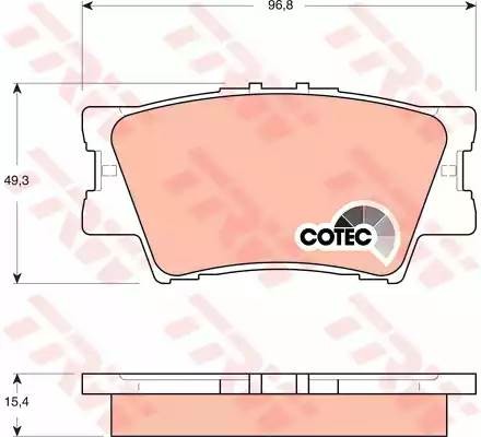 Колодки задние TOYOTA CAMRY (V40, V50), RAV4 III GDB3426 GDB3426 TRW