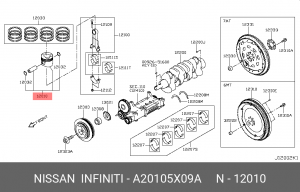 поршнекомлект A2010-5X09A A2010-5X09A NISSAN