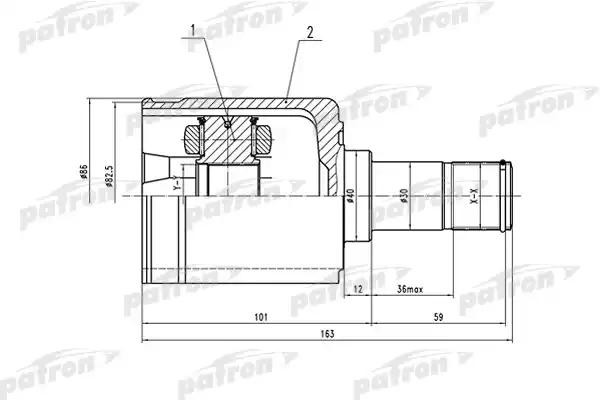 ШРУС внутренний левый 29x40x35 HONDA PILOT YF4 09-  PCV1513 PCV1513 PATRON