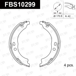 Тормозные колодки барабанные PREMIUM FBS10299 FBS10299 FAP