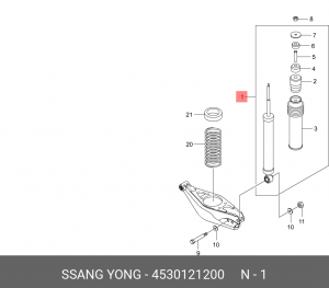 Амортизатор SSANGYONG Rodius (04-) задний OE 4530121200 SSANG YONG