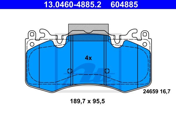 Колодки LAND ROVER DISCOVERY V LR_ (2016-),Range Rover III LM (2009-2012) 13.046 13.0460-4885.2 ATE