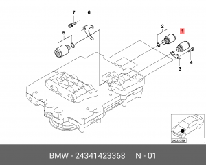 24341423368 Электромагнитный клапан ! \BMW 3' E46, 5' E39, 7' E38, Z4 E85 24 34 1 423 368 BMW