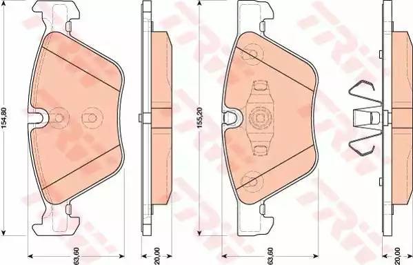 Колодки тормозные BMW 1 (E81,87),3 (E90,E91) передние (4шт.) TRW GDB1810 TRW