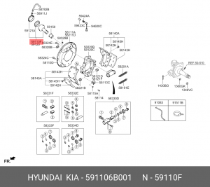 Энергоаккумулятор HYUNDAI HD120,AeroTown дв.D6DA19/22,D6GA (пневмотормоза) перед 591106B001 HYUNDAI KIA