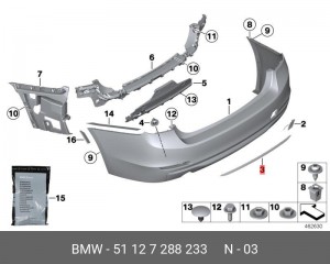Декоративная планка черная !SPORT LINE \BMW 3' F30, F31, F35 51 12 7 288 233 BMW