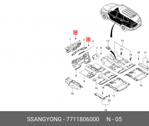 Гайка SSANGYONG Kyron (05-),Actyon (06-/10-),Actyon Sports (06-/12-),Rexton (02- 7711806000 SSANG YONG