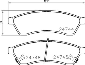 Колодки тормозные CHEVROLET Epica (05-),Evanda (02-),Magnus (99-) задние (4шт.)  MDB3020 MINTEX