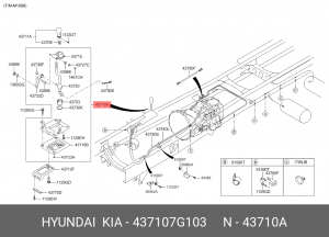 437107G103 Кулиса (рычаг) КПП Hyundai HD500 Hyundai/Kia 437107G103 HYUNDAI