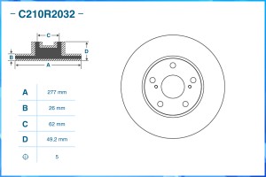 Тормозной диск передний C210R2032 C210R2032 CWORKS