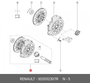 Сцепление ЛАДА Largus RENAULT Logan (09-) комплект OE 302052307R RENAULT