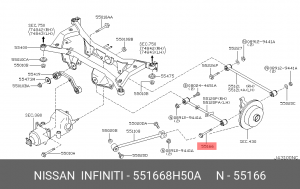 Болт 55166-8H50A 55166-8H50A NISSAN