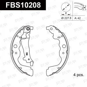 Тормозные колодки барабанные PREMIUM FBS10208 FBS10208 FAP