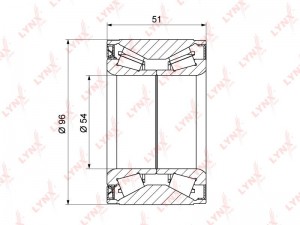 Подшипник ступицы передний (51x54x96) подходит для TOYOTA 4Runner 2.7-3.0D 95-02 WB-1264 LYNXAUTO