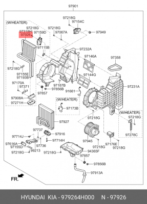 Радиатор отопителя HYUNDAI Grand Starex (07-) OE 979264H000 HYUNDAI KIA